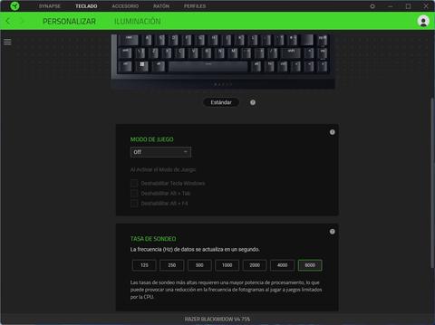 razer blackwidow v4 75 8000 hz