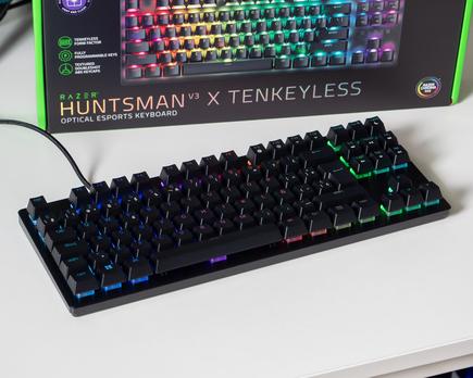 análisis del teclado razer huntsman v3 x tenkeyless con switches box (review en español)