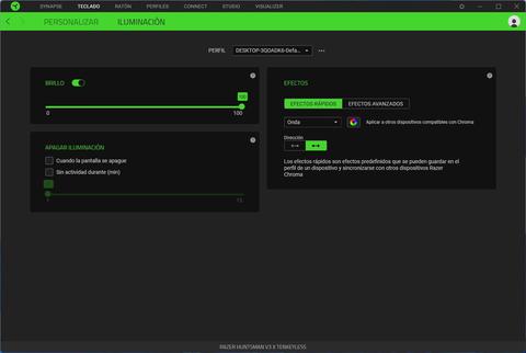 razer huntsman v3 x tenkeyless synapse iluminacion