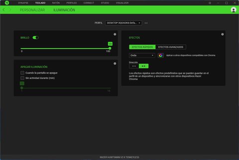 razer huntsman v3 x tenkeyless synapse iluminacion