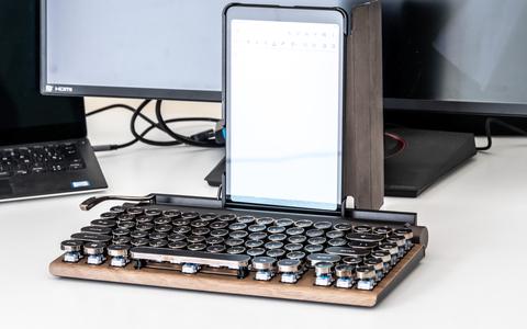 teclado retro bluetooth tw1867 soporte tablet