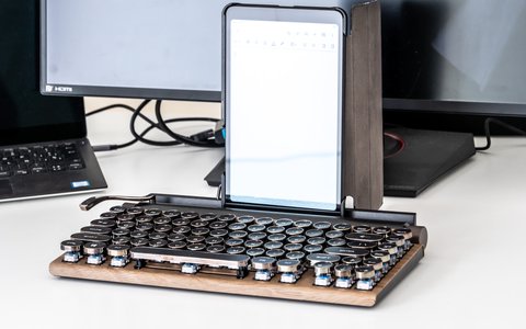 teclado retro bluetooth tw1867 soporte tablet