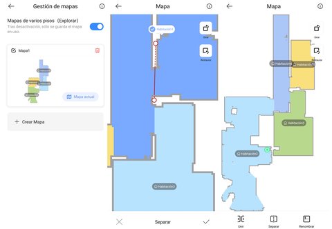 dreame bot d10 plus gestion mapas app