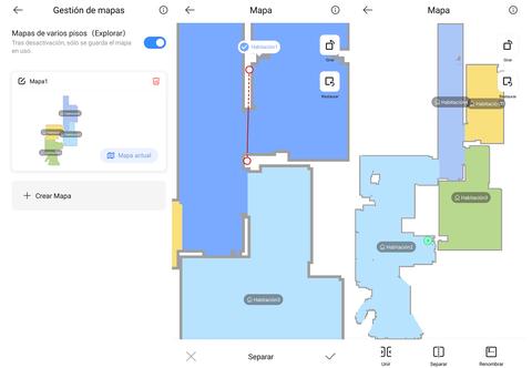 dreame bot d10 plus gestion mapas app