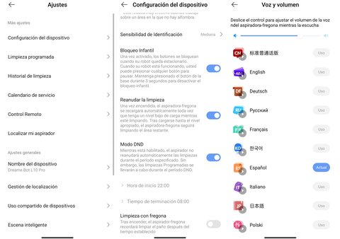 dreame bot l10 pro ajustes
