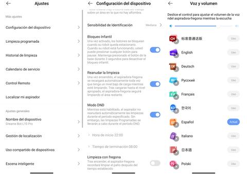 dreame bot l10 pro ajustes