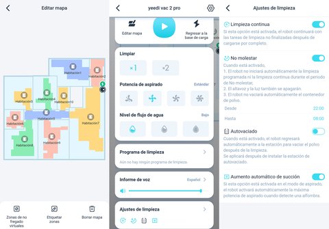 yeedi vac 2 pro mapas limpieza