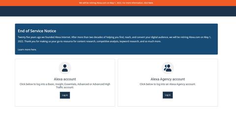 amazon cierra alexa.com, su web para análisis de páginas webs
