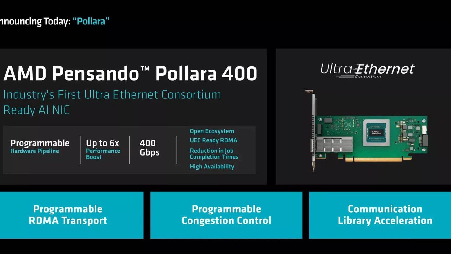 amd lanzara la primera tarjeta ultra ethernet de 400 gbps