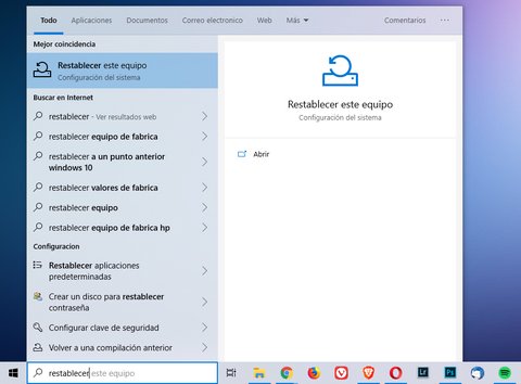 entrar bios desde windows restablecer