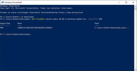 md5 windows powershell