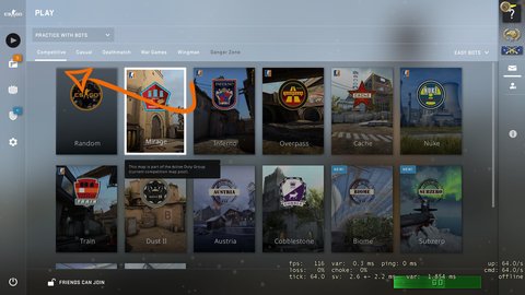 crear servidor lan csgo seleccionar modo