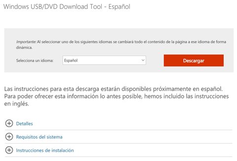 crear usb booteable con windows usb download tool