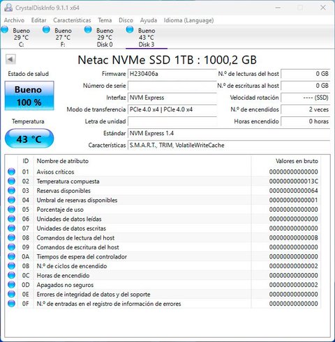 ssd m2 nvme netac nv7000 t 1tb crystaldiskinfo