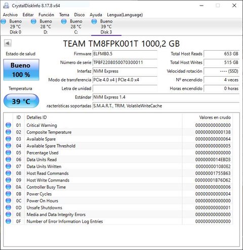 ssd m2 teamgroup mp44l m 2 pcie 4 crystaldiskinfo