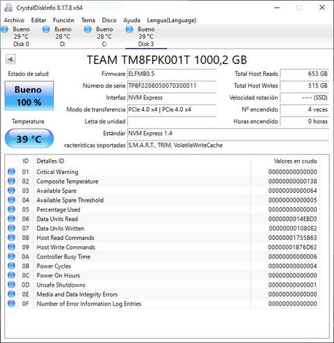 ssd m2 teamgroup mp44l m 2 pcie 4 crystaldiskinfo