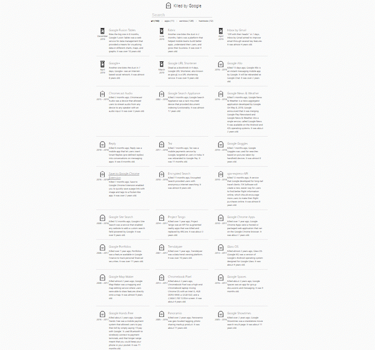 killed by google captura pantalla