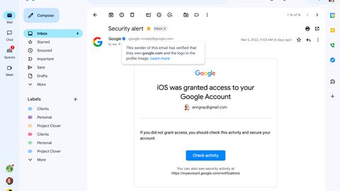 google anade icono verificado en gmail