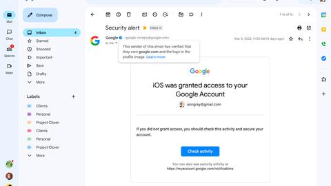 google anade icono verificado en gmail