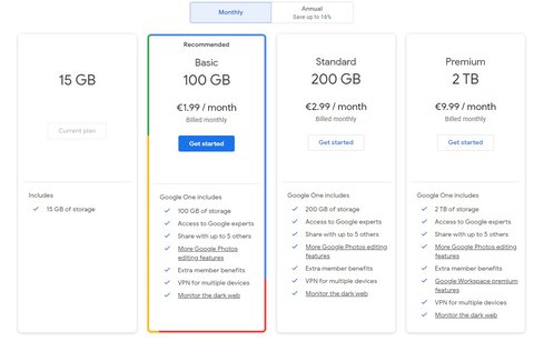 precios google one