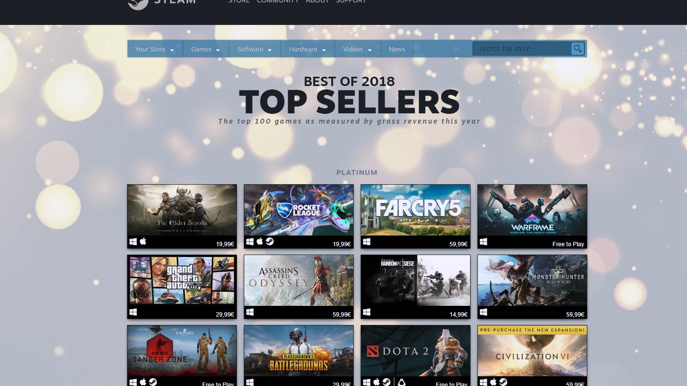 juegos steam mas vendidos 2018