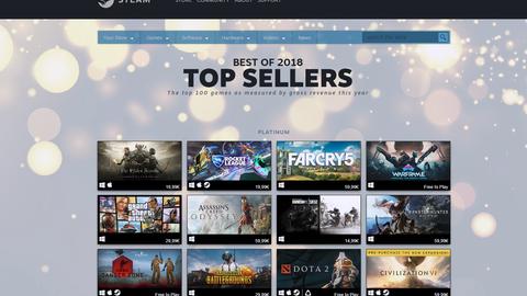 los juegos más vendidos de steam en 2018