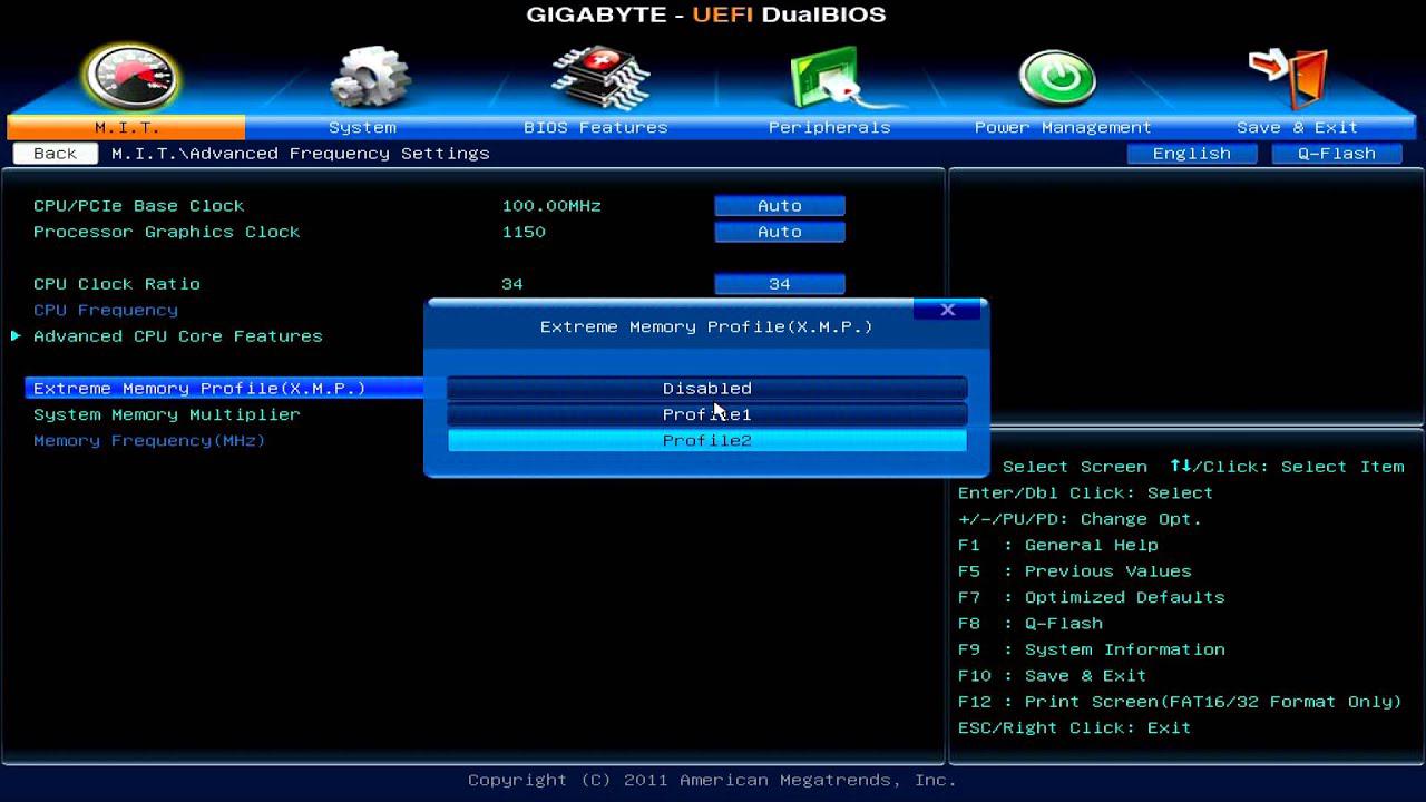 como activar perfiles xmp