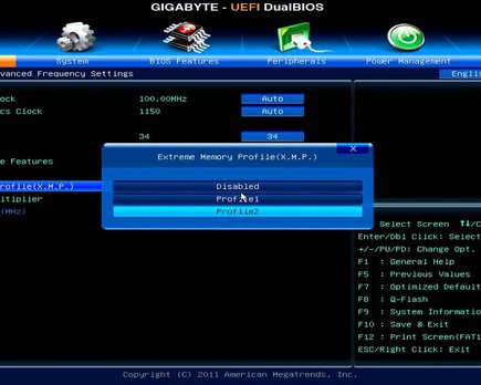 como activar perfiles xmp