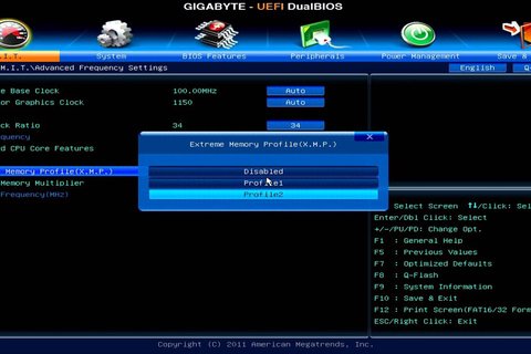 como activar perfiles xmp