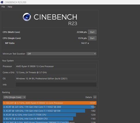 teamgroup t force xtreem argb white ddr4 4000 cinebench23