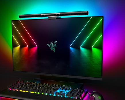 raser presenta su barra de iluminación para el monitor razer aether monitor light bar