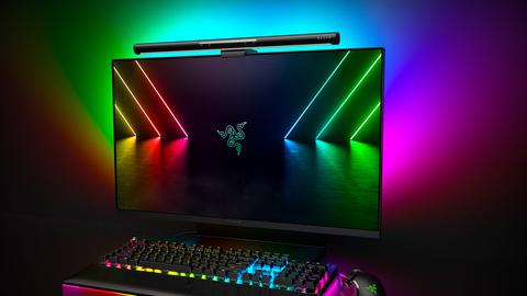 raser presenta su barra de iluminación para el monitor razer aether monitor light bar
