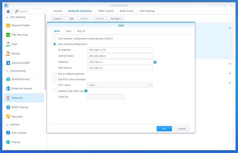 configurar nas synology ip estatica