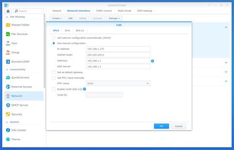 configurar nas synology ip estatica
