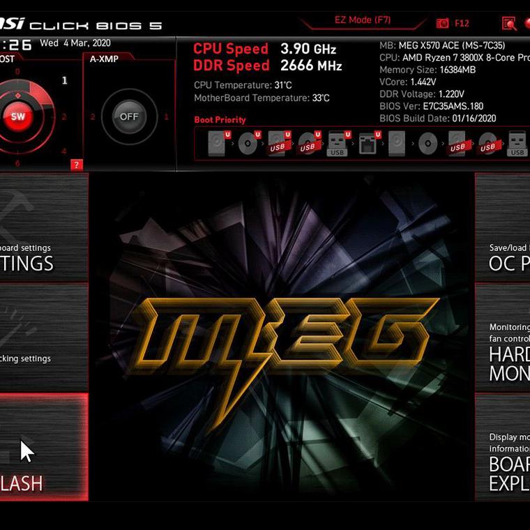 como actualizar bios placa msi