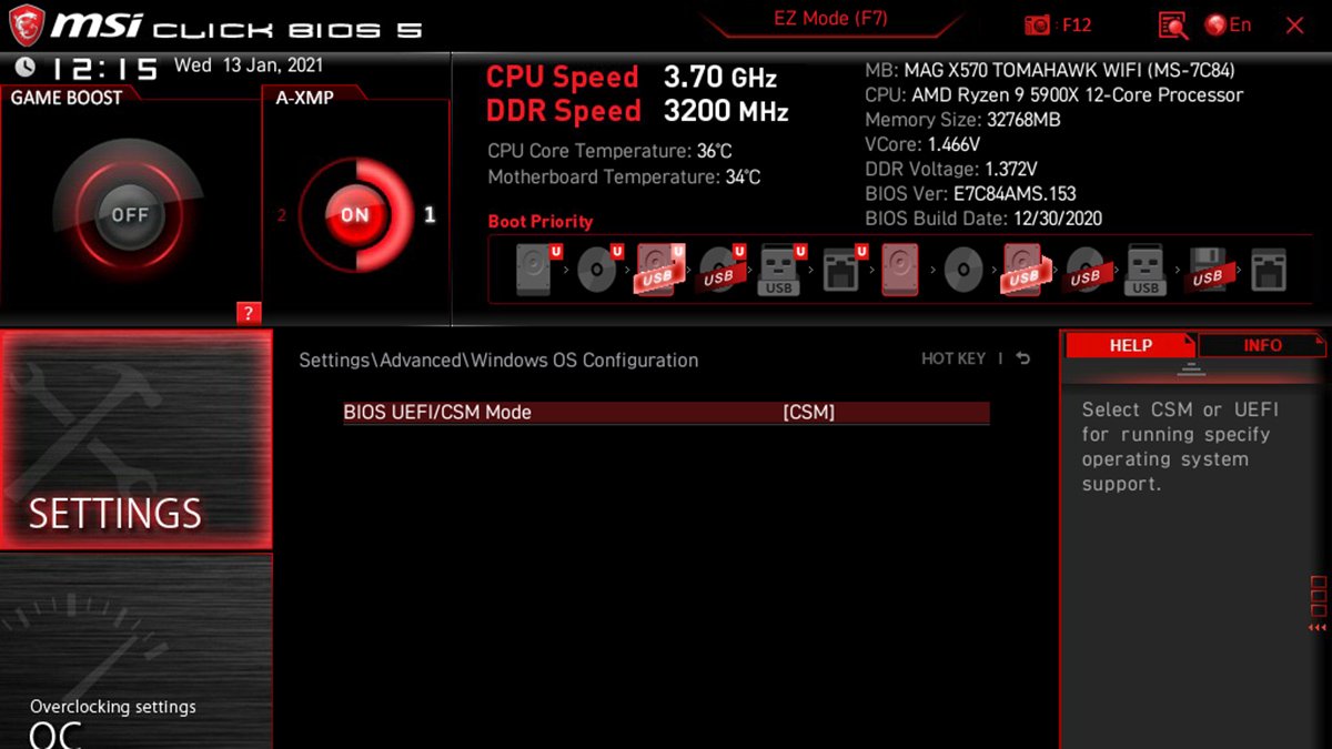 que es modo arranque uefi con csm