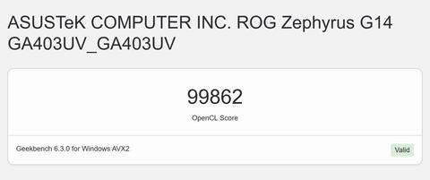 asus rog zephyrus g14 2024 geekbench 6 gpu