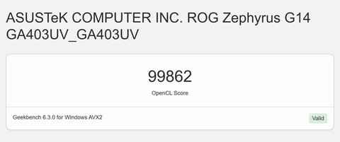 asus rog zephyrus g14 2024 geekbench 6 gpu