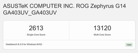 asus rog zephyrus g14 2024 geekbench 6