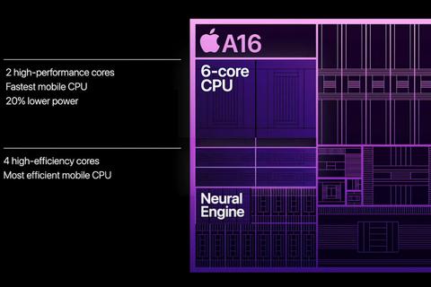 rendimiento apple a16 bionic