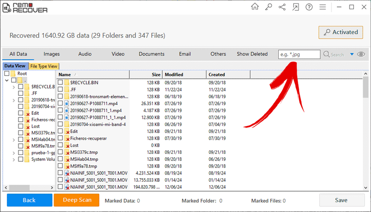 remo recover media edition buscar ficheros