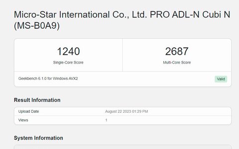 msi cubi n adl 008beu geekbench cpu
