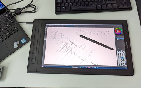 huion kamvas pro 16 2 5k conexion 1 cable