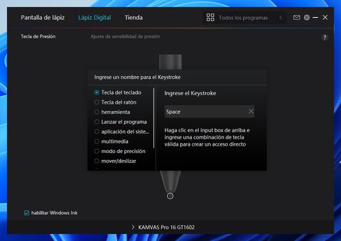 huion kamvas pro 16 2 5k config pen boton