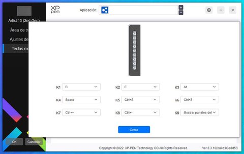 xp pen artist 13 2nd configuracion teclas