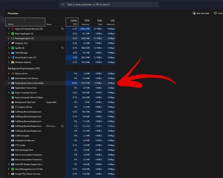 cómo desactivar el antimalware service executable de windows