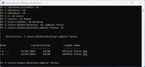 como cambiar fecha metadatos archivos paso 2