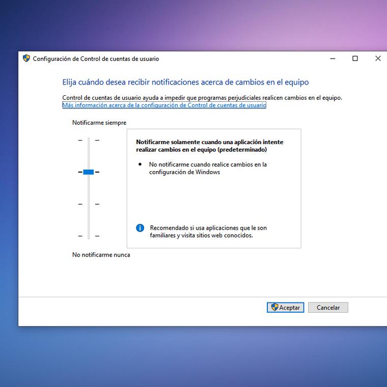 como desactivar control cuentas usuario uac windows