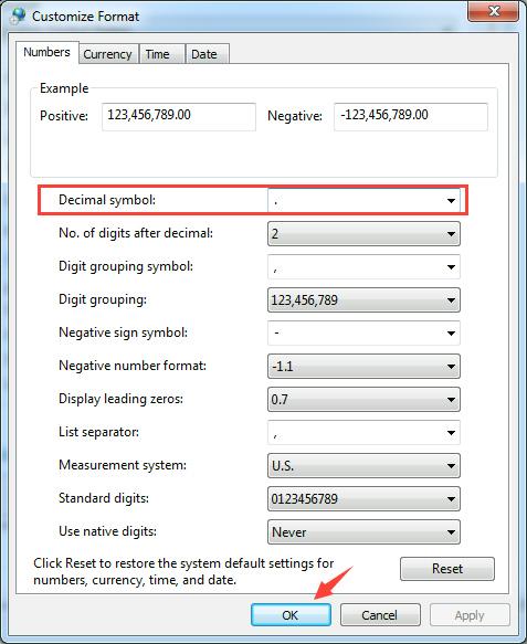 solucionar error 0x80070057 windows decimales
