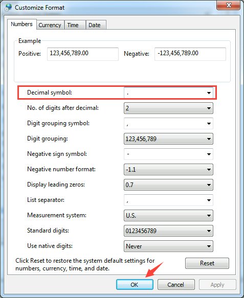 solucionar error 0x80070057 windows decimales